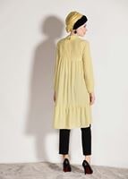 Vêtements hijab JAUNE TUNIQUE DÉTAIL GUIPURE 8278