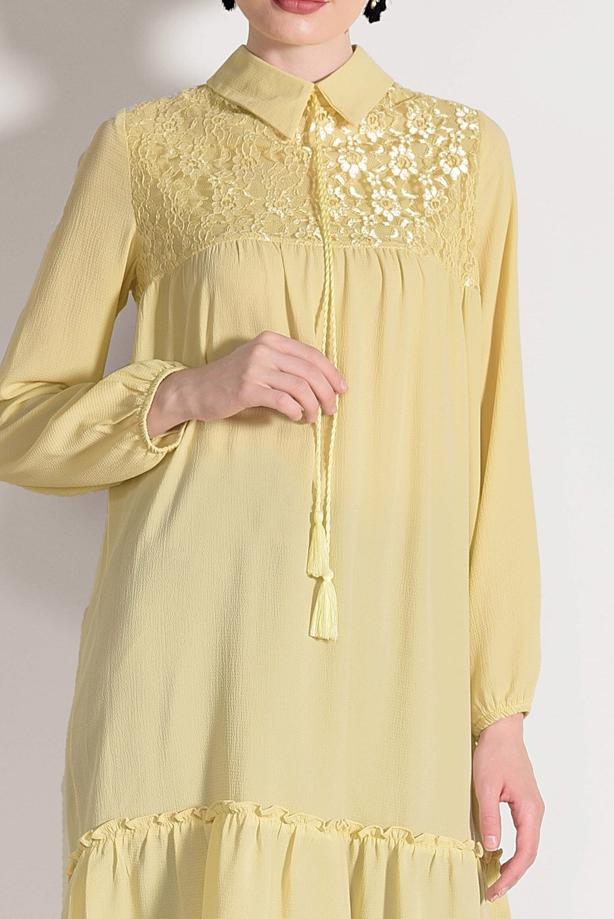 Tesettür giyim  GÜPÜR DETAYLI TUNİK 8278  - TRENDTESETTÜR