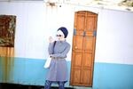 Hijab clothing NAVY BLUE STRIPED TUNIC 8675 