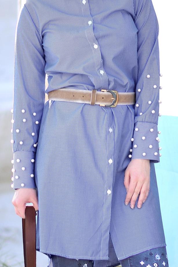 Hijab clothing  STRIPED TUNIC 8675  - TRENDTESETTÜR