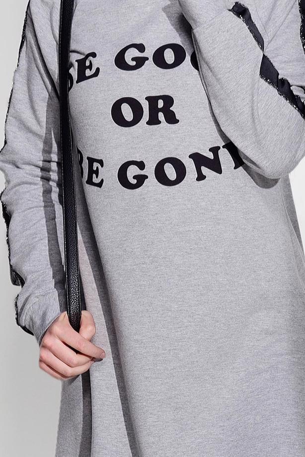 Tesettür giyim  T 8827 Aynaz- Kol Kısmı Şerit Detaylı Spor Tunik - TRENDTESETTÜR