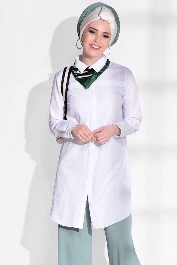 Vêtements hijab  BUTTONED TUNIC 8878  - TRENDTESETTÜR