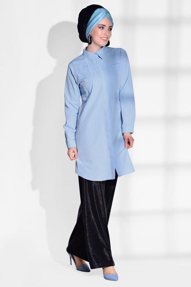 Hijab clothing  BUTTONED TUNIC 8878  - TRENDTESETTÜR