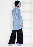 Hijab clothing BLUE BUTTONED TUNIC 8878 