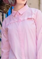 Hijab clothing PINK BUTTONED TUNIC 8878 