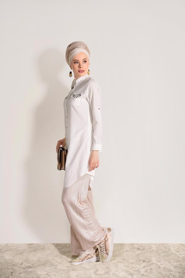 Vêtements hijab  BEAD EMBROIDERED TUNIC 9009  - TRENDTESETTÜR