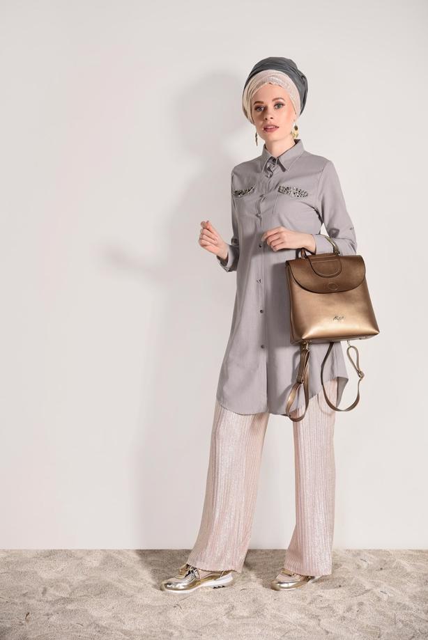 Vêtements hijab  BEAD EMBROIDERED TUNIC 9009  - TRENDTESETTÜR