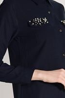 Hijab clothing NAVY BLUE BEAD EMBROIDERED TUNIC 9009 