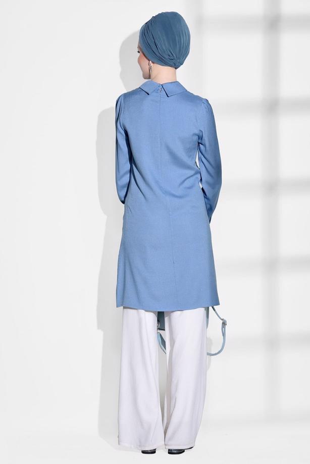 Vêtements hijab  EMBROIDERY DETAILED TUNIC 9037  - TRENDTESETTÜR