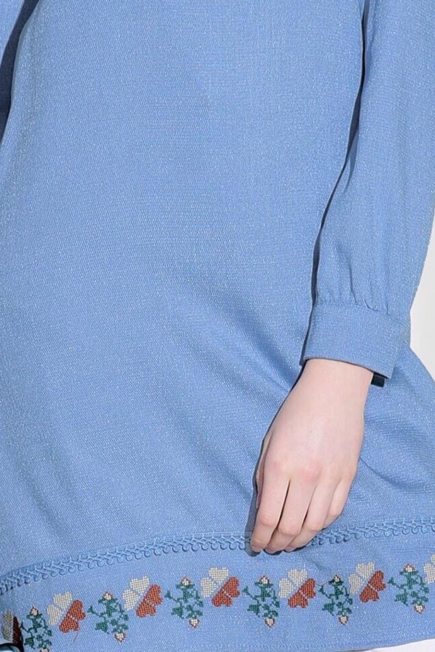 Vêtements hijab  EMBROIDERY DETAILED TUNIC 9037  - TRENDTESETTÜR