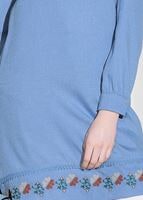 Vêtements hijab BLEU TUNIQUE DÉTAILLÉE DE BRODERIE 9037