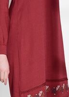 Vêtements hijab ROUGE TUNIQUE DÉTAILLÉE DE BRODERIE 9037