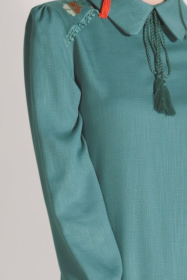 Vêtements hijab  EMBROIDERY DETAILED TUNIC 9037  - TRENDTESETTÜR