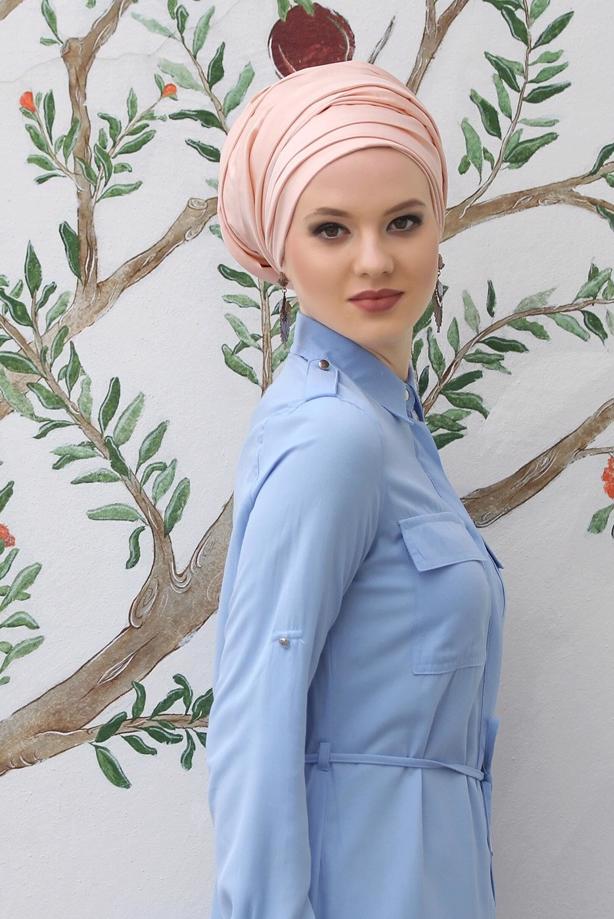 Hijab clothing  POCKET DETAILED LONG TUNIC 9207  - TRENDTESETTÜR