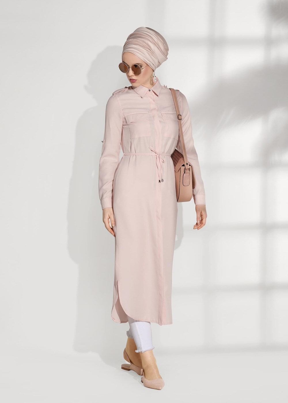 Hijab clothing POWDER POCKET DETAILED LONG TUNIC 9207 