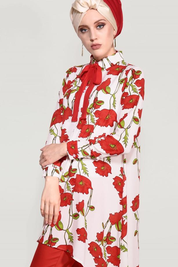 Vêtements hijab  FLORAL TUNIC 9503  - TRENDTESETTÜR