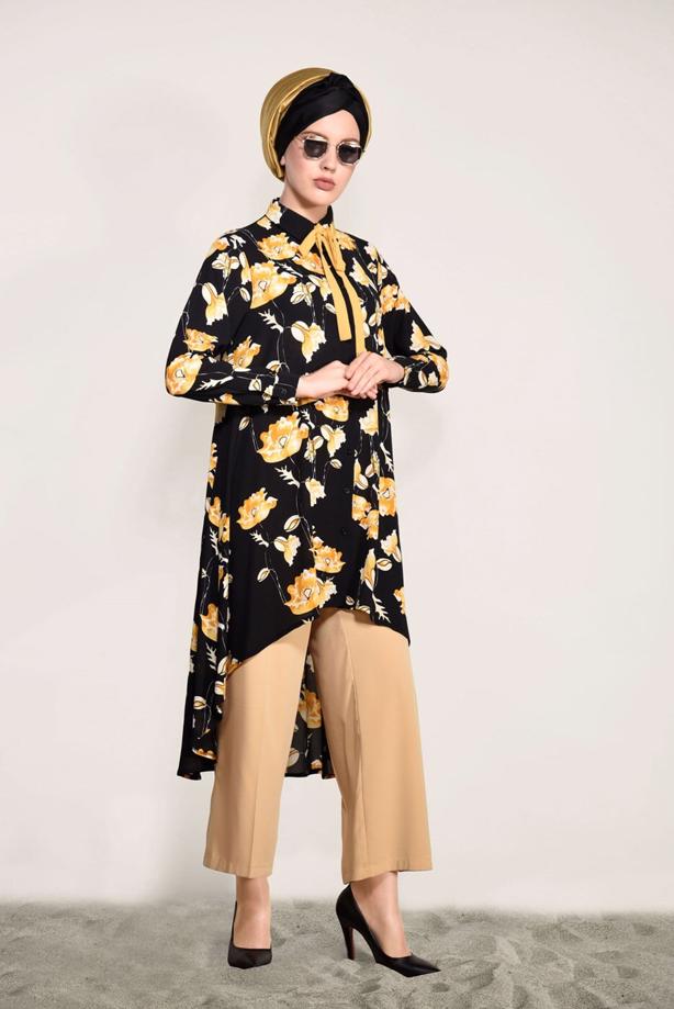 Vêtements hijab  FLORAL TUNIC 9503  - TRENDTESETTÜR