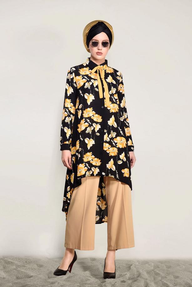 Vêtements hijab  FLORAL TUNIC 9503  - TRENDTESETTÜR