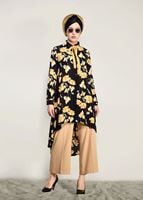 Vêtements hijab ORANGE TUNIQUE FLORALE 9503