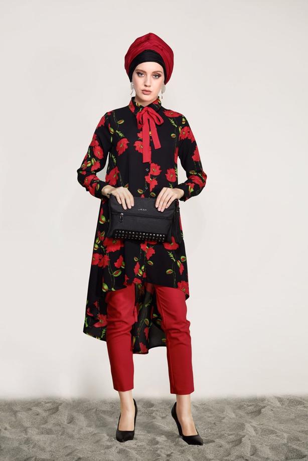 Vêtements hijab  FLORAL TUNIC 9503  - TRENDTESETTÜR