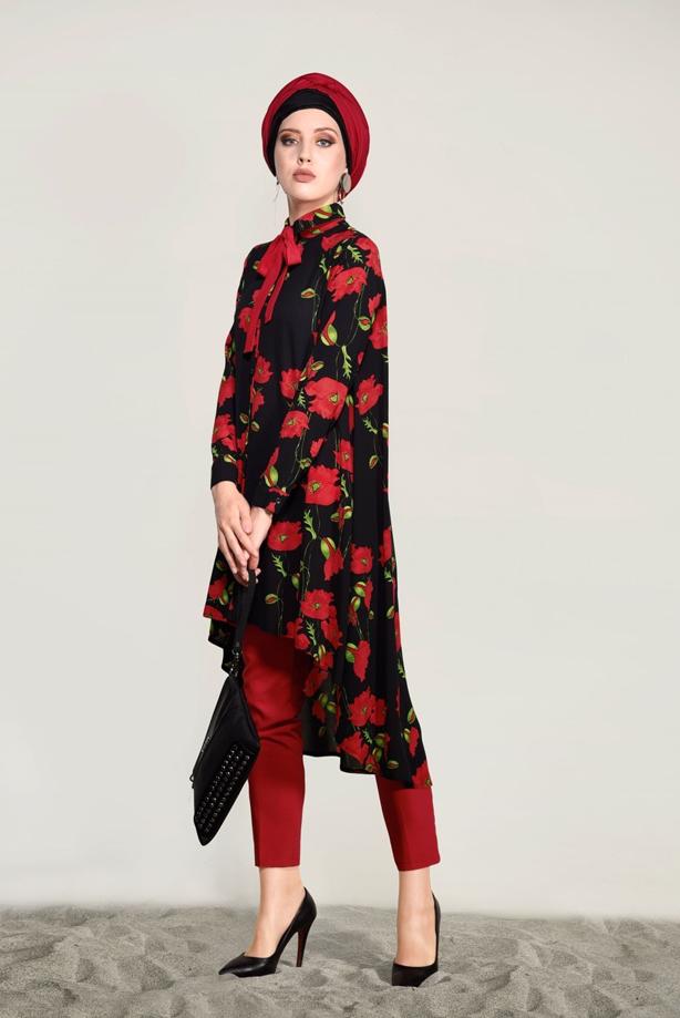 Vêtements hijab  FLORAL TUNIC 9503  - TRENDTESETTÜR