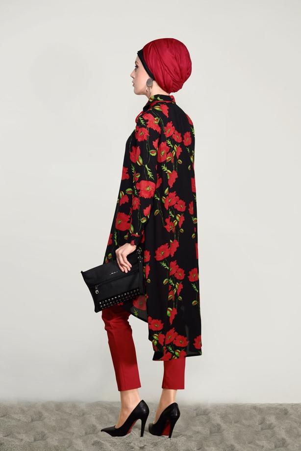 Vêtements hijab  FLORAL TUNIC 9503  - TRENDTESETTÜR