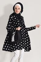 Vêtements hijab NOIR TUNIQUE A POIS 9571