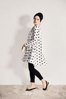 Vêtements hijab CRÈME TUNIQUE A POIS 9571