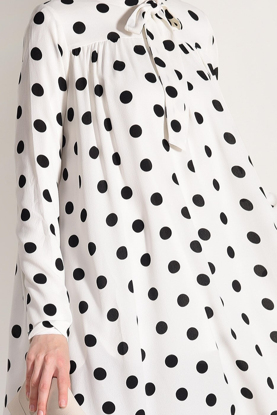 Vêtements hijab CRÈME TUNIQUE A POIS 9571