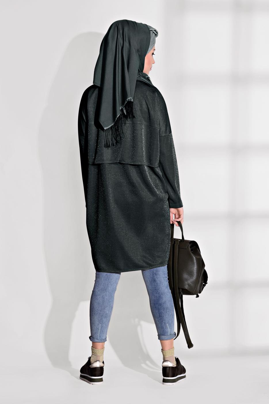 Vêtements hijab VERT TUNIQUE TISSU GEAR 9761