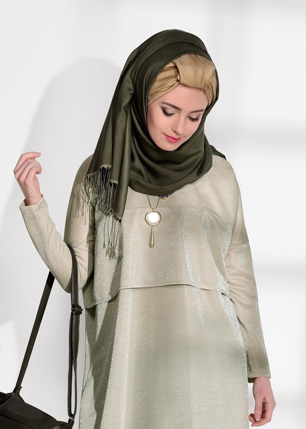 Vêtements hijab BEIGE TUNIQUE TISSU GEAR 9761