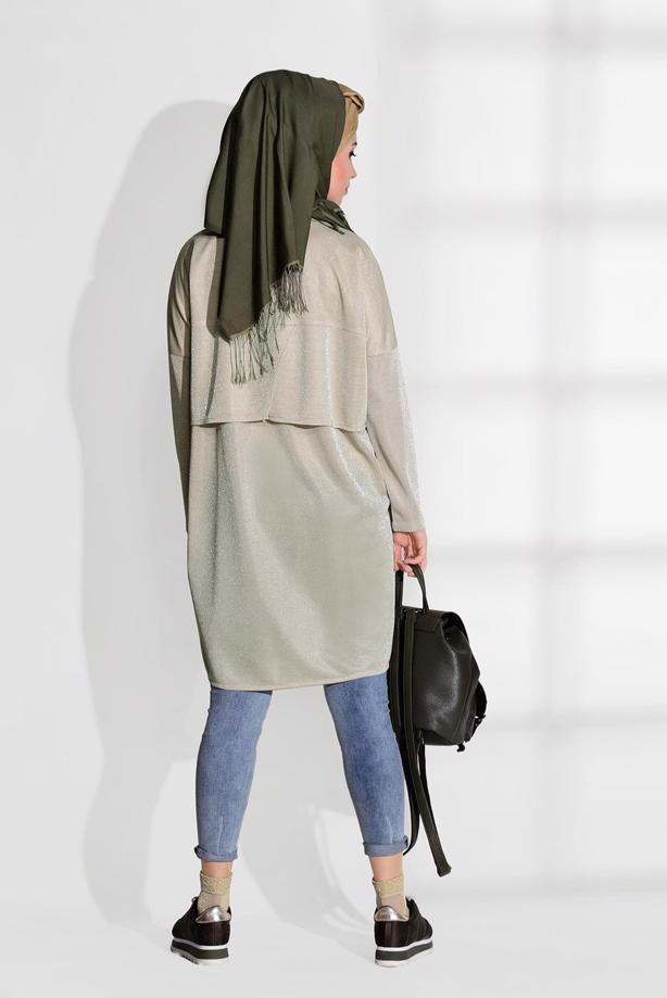Vêtements hijab  SILVER DETAILED TUNIC 9761  - TRENDTESETTÜR