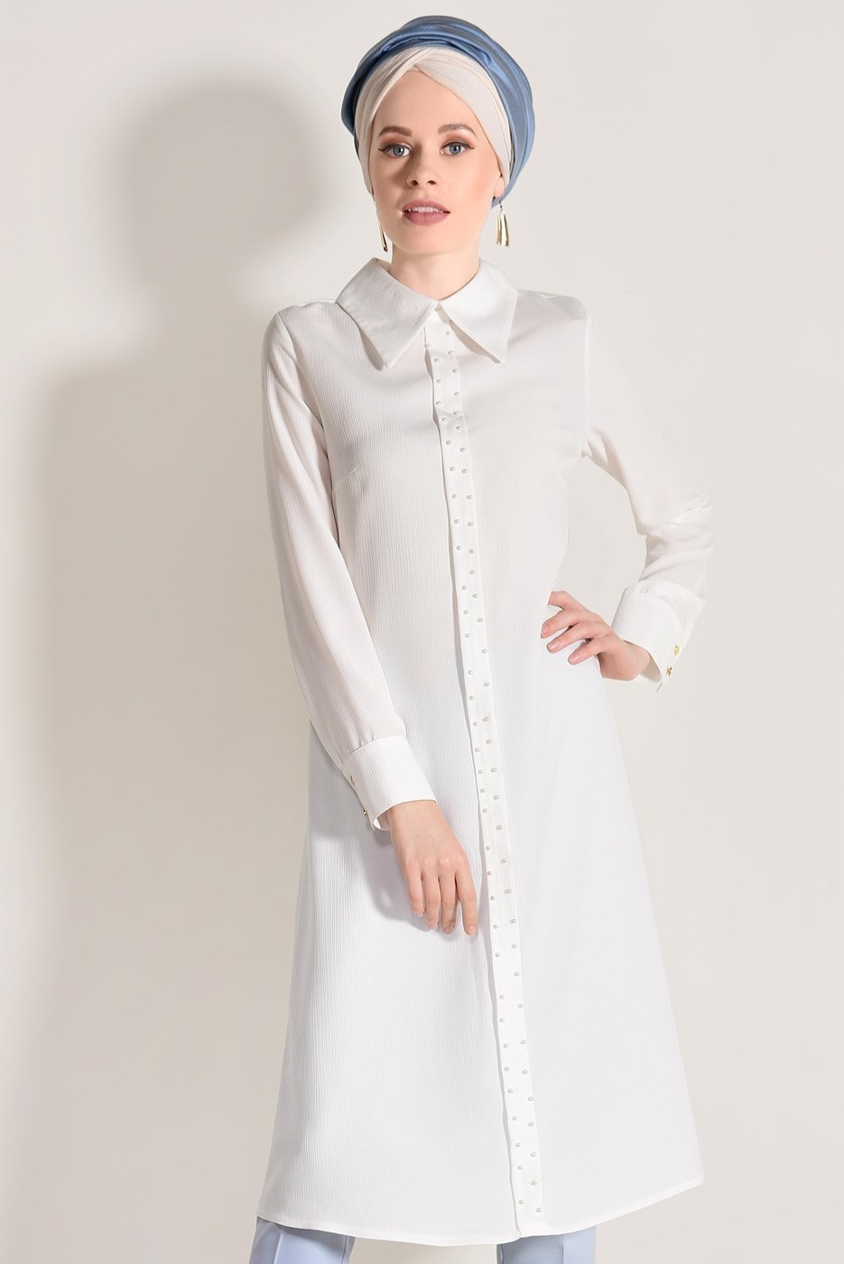 Vêtements hijab BLANC TUNIQUE 9825