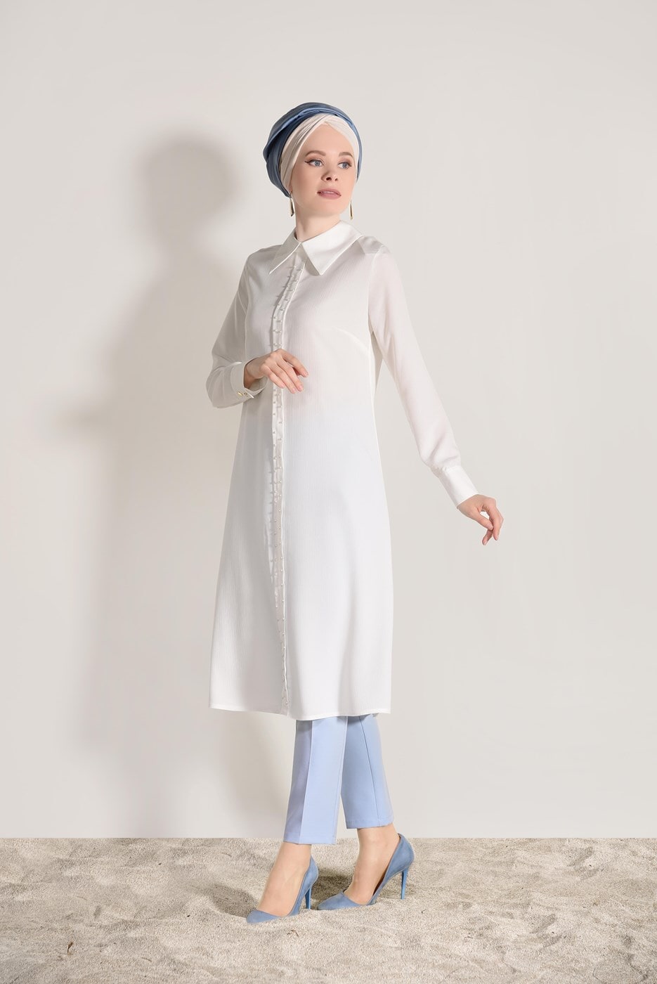 Vêtements hijab BLANC TUNIQUE 9825