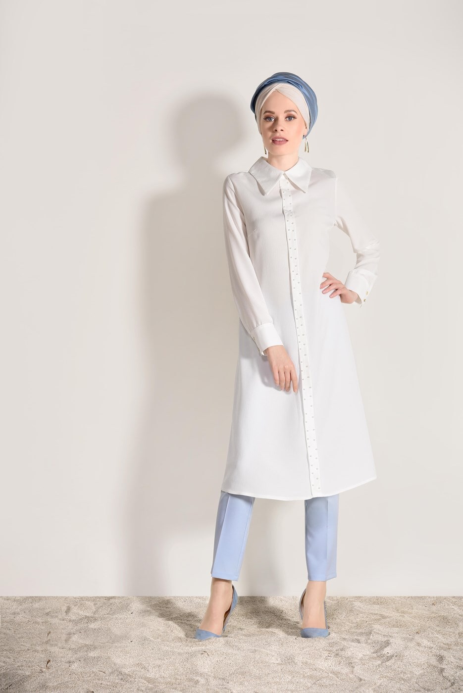 Vêtements hijab BLANC TUNIQUE 9825