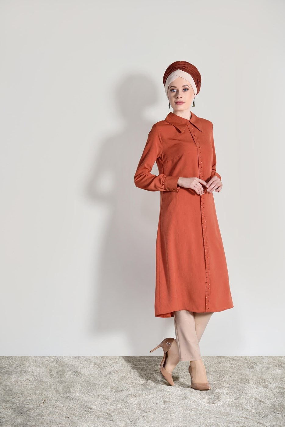 Hijab clothing ORANGE TUNIC 9825 