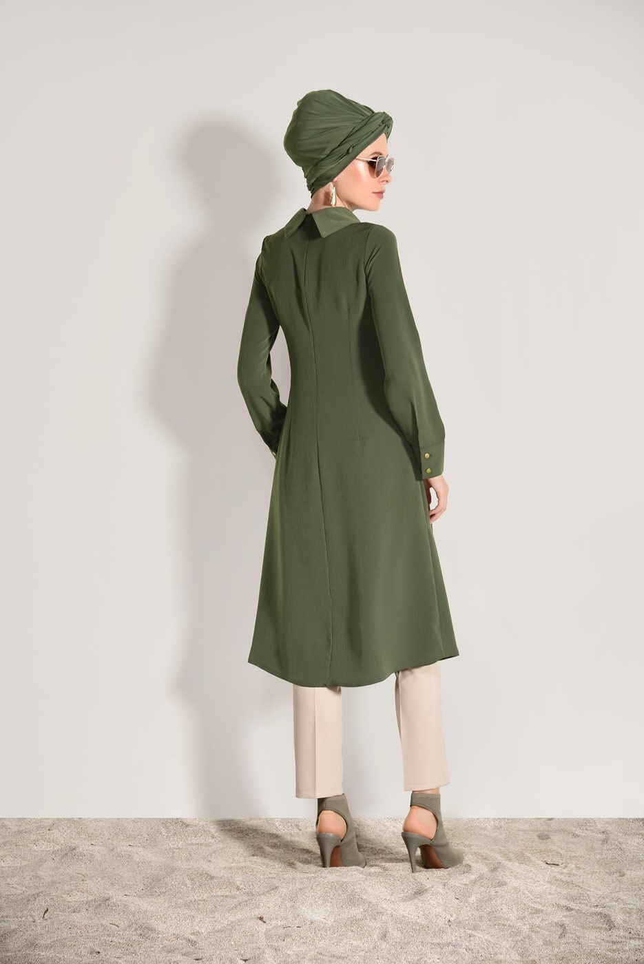 Vêtements hijab KAKI TUNIQUE 9825