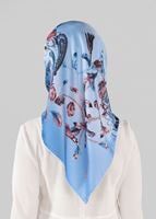 Tesettür giyim MAVİ T 12023-1 ALVİNA DESENLİ EŞARP