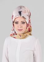 Tesettür giyim ALTIN T 12023-1 ALVİNA DESENLİ EŞARP