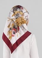 Tesettür giyim BORDO T 12024-1 ALVİNA DESENLİ EŞARP