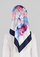 Tesettür giyim LACİVERT T 12024-1 ALVİNA DESENLİ EŞARP