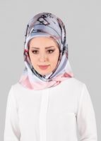 Tesettür giyim PUDRA T 12024-1 ALVİNA DESENLİ EŞARP