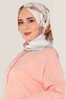Tesettür giyim YEŞİL T 12024-1 ALVİNA DESENLİ EŞARP