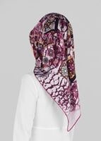 Tesettür giyim FUŞYA T 12025-1 ALVİNA DESENLİ EŞARP