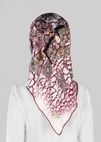 Tesettür giyim BEJ T 12025-1 ALVİNA DESENLİ EŞARP