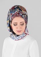 Tesettür giyim LACİVERT T 12025-1 ALVİNA DESENLİ EŞARP