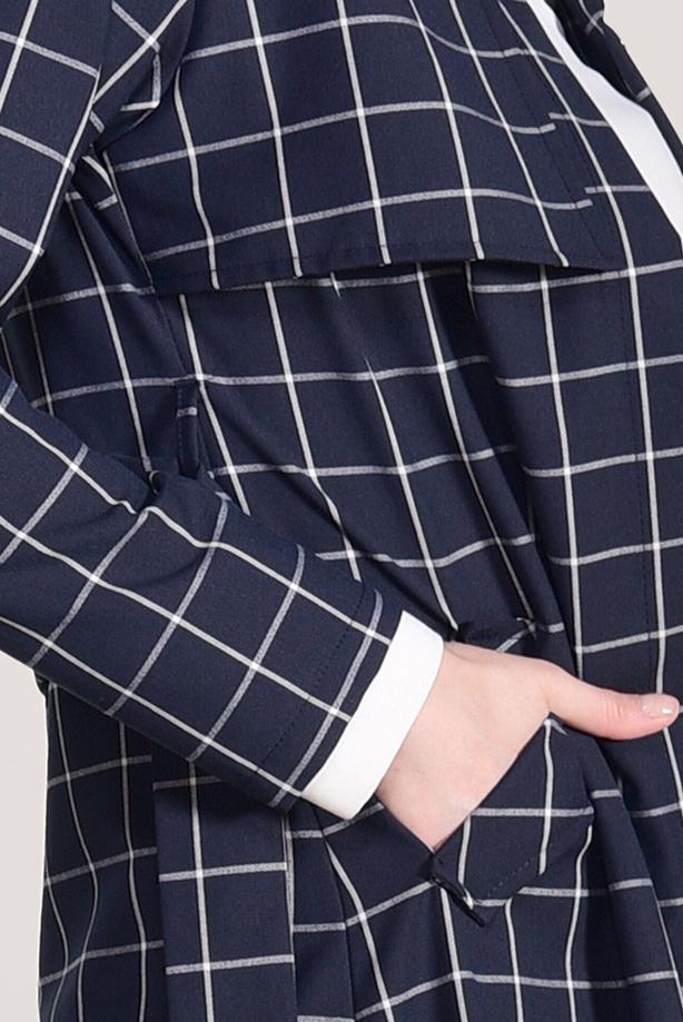 Vêtements hijab  CHECKED TRENCH COAT 3307-1  - TRENDTESETTÜR