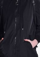 Tesettür giyim SİYAH KAPÜŞONLU TRENÇKOT 35361 