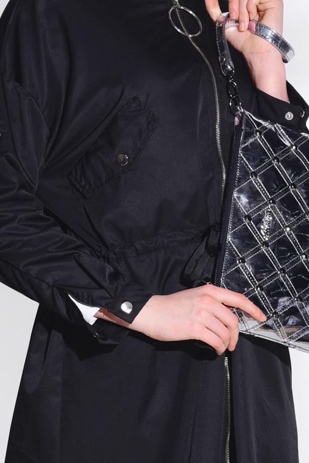 Hijab clothing  POCKET DETAILED SHIRRED AT THE WAIST TRENCH COAT 61014   - TRENDTESETTÜR