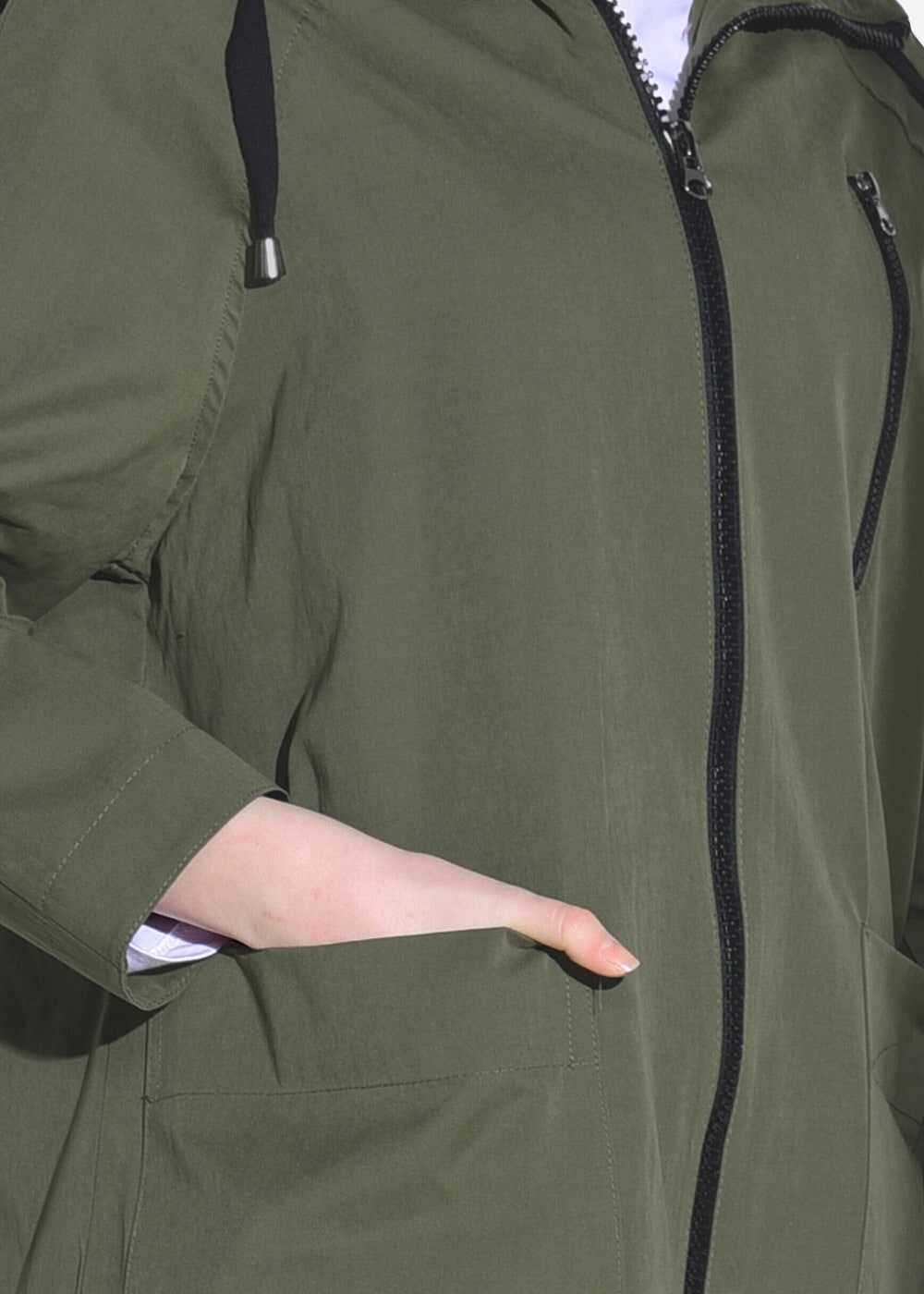 Hijab clothing KHAKI POCKET DETAILED TRENCH COAT 70014 